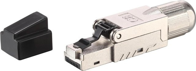 Equip Cat 8.1 RJ45 Stecker Set, 5 Stück, Schwarz/Edelstahl, Breite: 57,1 mm, Tiefe: 11,7 mm - Bild 1
