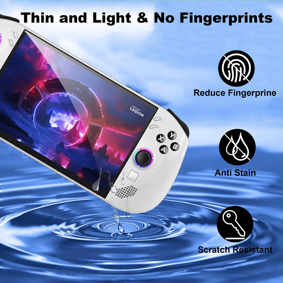 Lenovo Legion Go Displayschutzfolie aus gehärtetem Glas, 8,8 Zoll, HD Anti-Fingerabdruck, transparent - Bild 3