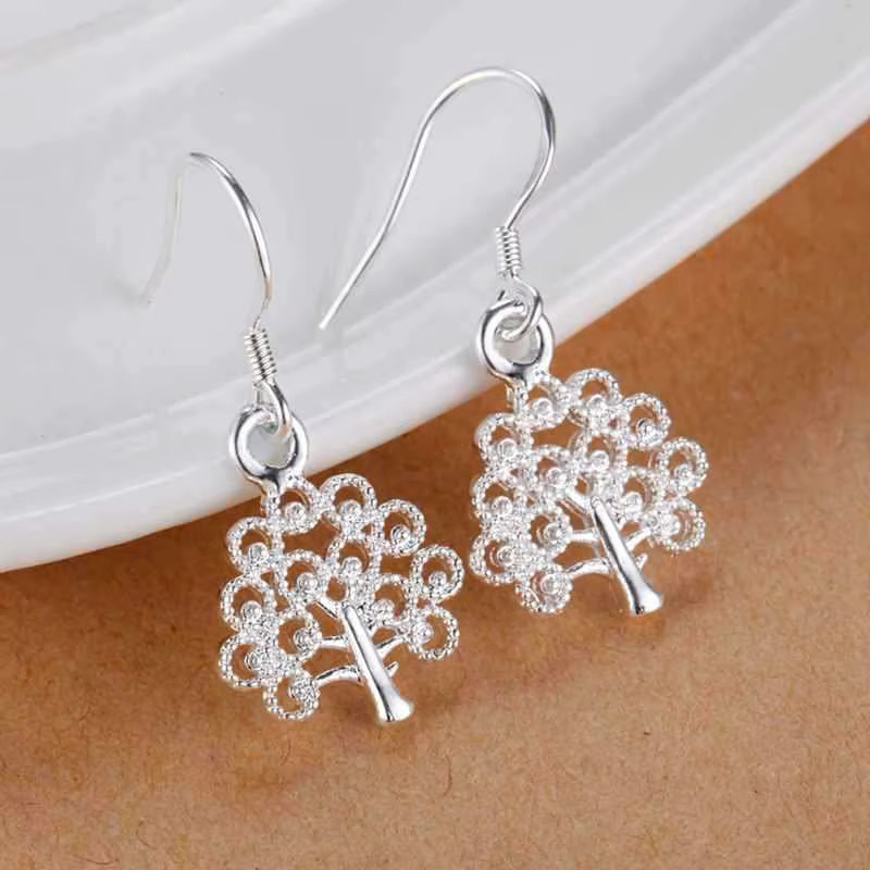 Neue Charms Baum-Ohrringe, 925 Sterling Silber, Damen - Bild 2