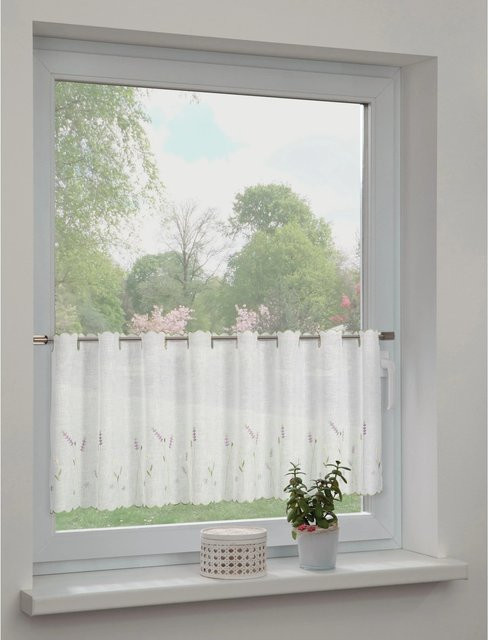 Sehlbach Bistrogardine Lavendelwiese mit Stangendurchzug, Lila, Breite: 135 cm, Höhe: 45 cm - Bild 1