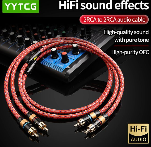 YYTCG RCA-Audiokabel mit doppeltem Lotuskopf für Leistungsverstärker, Röhrenverstärker und CD-Player - Bild 1