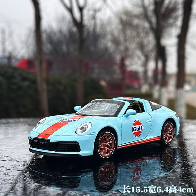 Linyi toy car 911 Targa 4S Supercar, Modellauto, 1:32, Metall, mit Licht und Ton, ab 14 Jahren - Bild 1