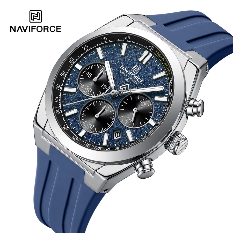 NAVIFORCE Chronograph, Quarz, Silikonarmband, Blau, Herren - Bild 3