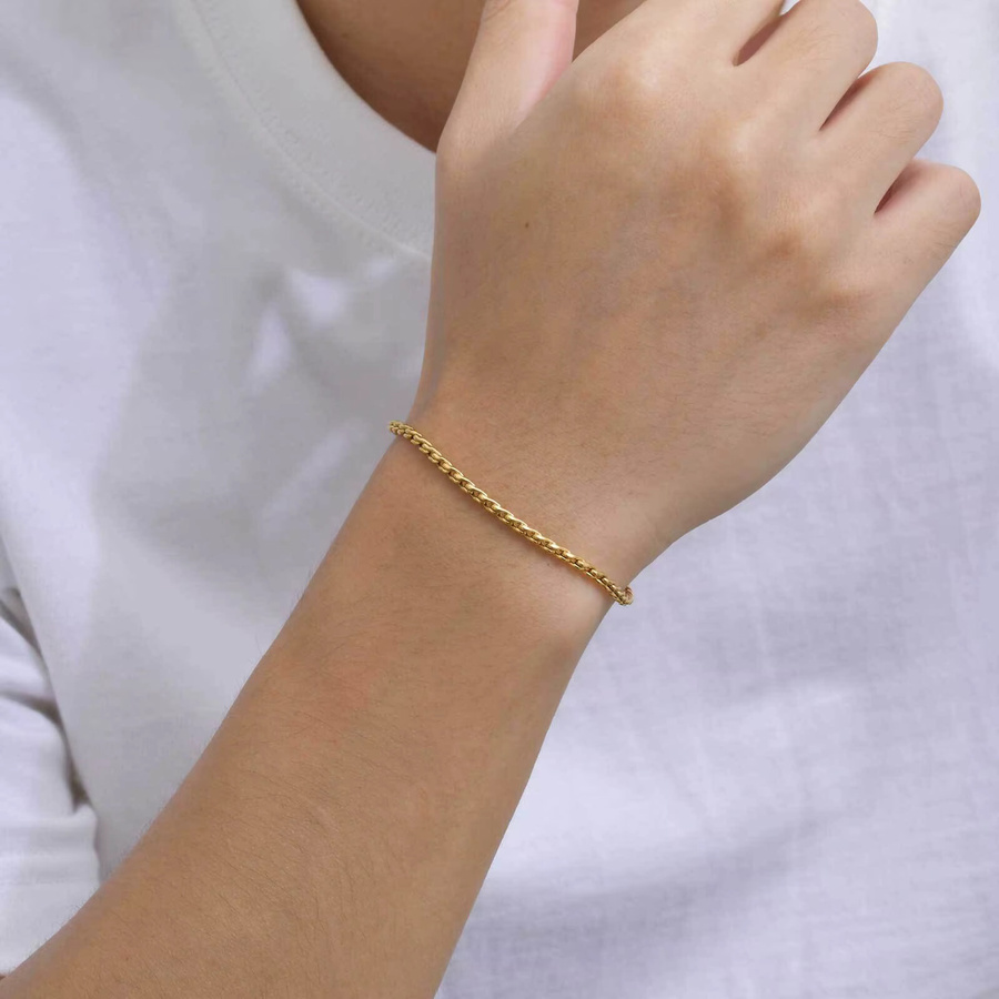 Vnox Armband Schlangenglieder, Edelstahl, Gold, Herren - Bild 3