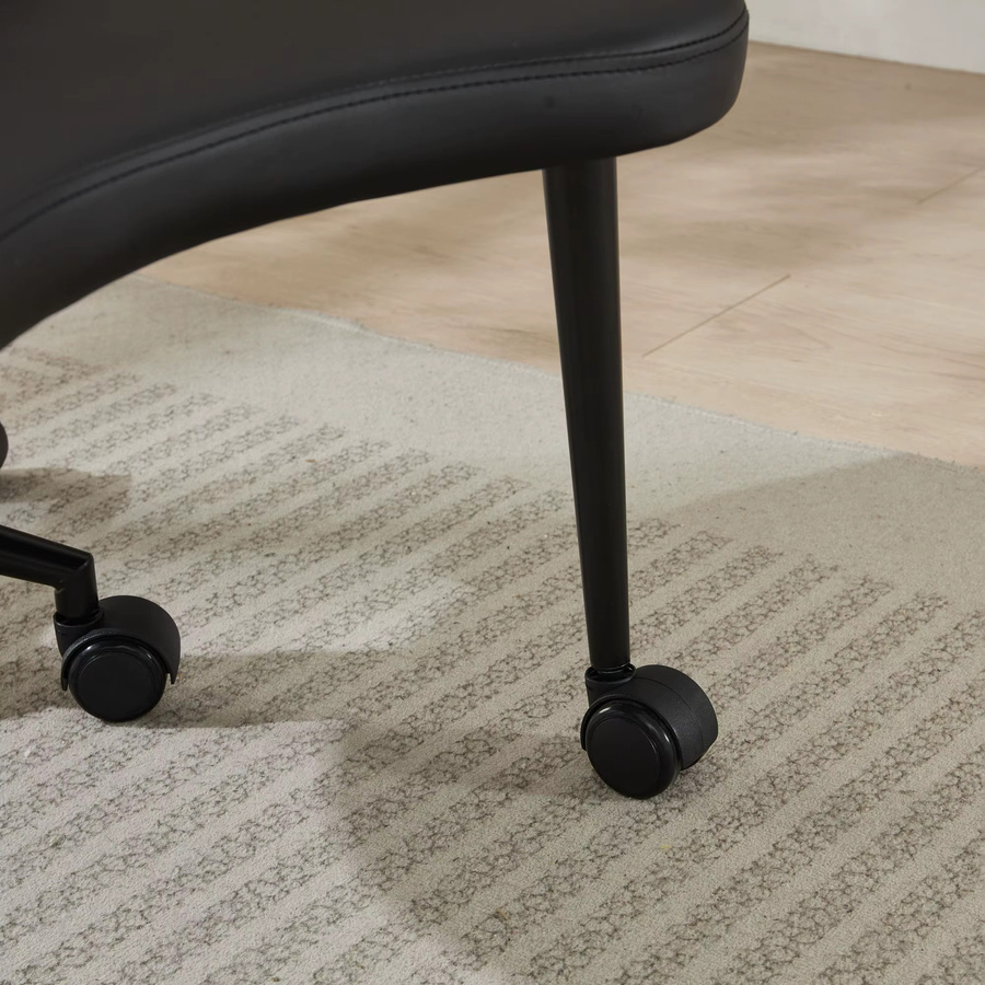 Svintora Knie-Bürostuhl Plus in Schwarz mit Rollen, Meditationsstuhl aus Kunstleder mit Lendenwirbelstütze und verstellbarem Hocker für Home-Office und aktives Sitzen - Bild 5