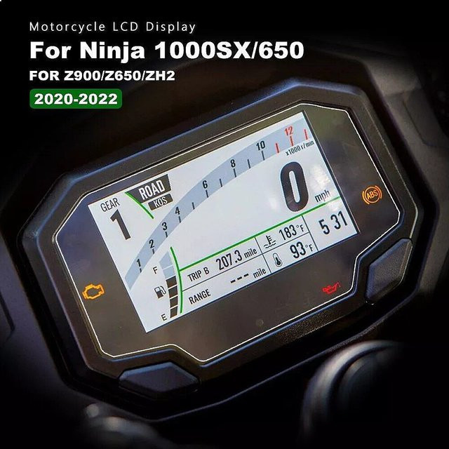 Easymox Digitales LCD-Display für Kawasaki Z900 Z650 Z H2 Ninja 650 Z1000SX ZX10R ZX4R Tachometer in Schwarz - Bild 1