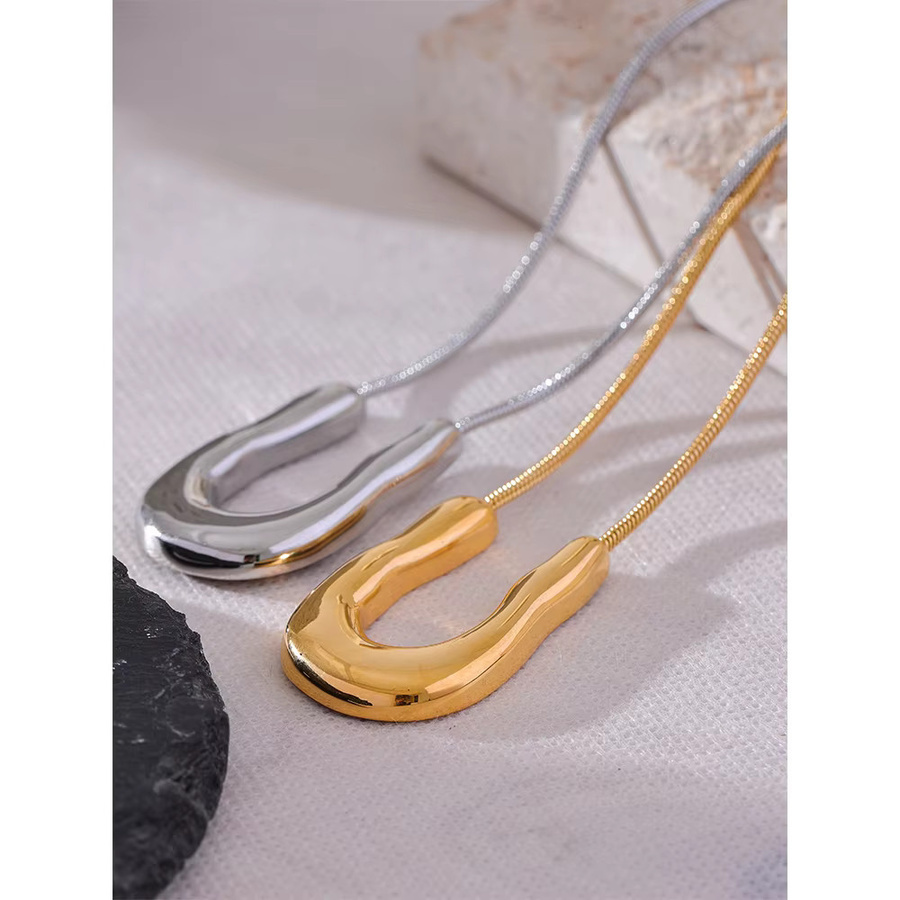 Yhpup Halskette Anhänger, Edelstahl, Gold, Unisex - Bild 1