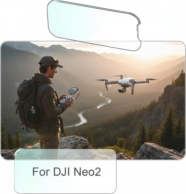 DJI Neo2 Objektivschutzfolie und Displayschutzfolie transparent, staubdicht und kratzfest - Bild 1