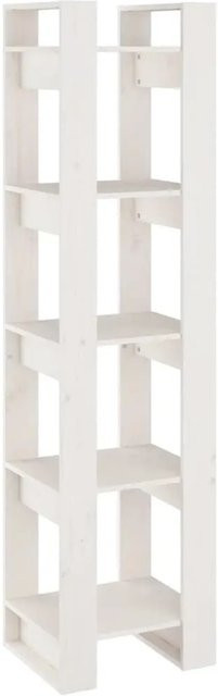vidaXL Bücherregal und Raumteiler aus Massivholz Kiefer in Weiß, B/T/H: 41 x 35 x 160 cm - Bild 1