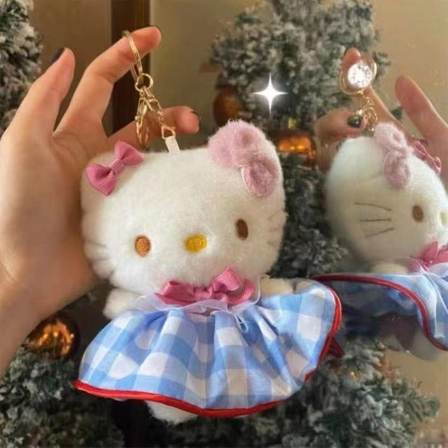 Sanrio Hello Kitty Schlüsselanhänger, Plüschpuppe, Weiß - Bild 1