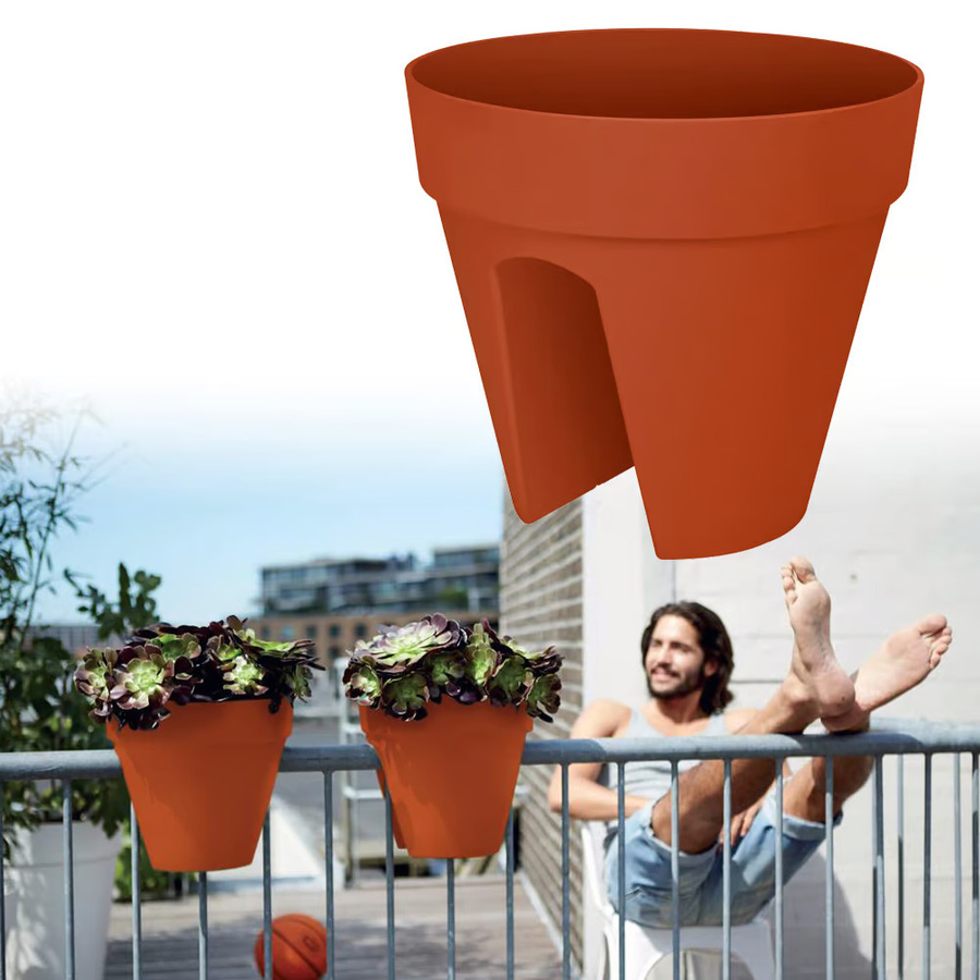 Blumentopf Elho Terrakotta aus Kunststoff für draußen, Breite: 28,5 cm, Höhe: 25,5 cm - Bild 2