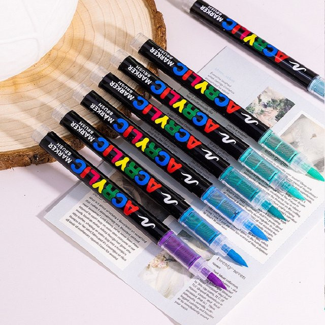 Guangna Acryl-Marker mit weichem Pinselkopf, ungiftige Flüssigmarker in Mehrfarben für Graffiti und Malerei - Bild 1