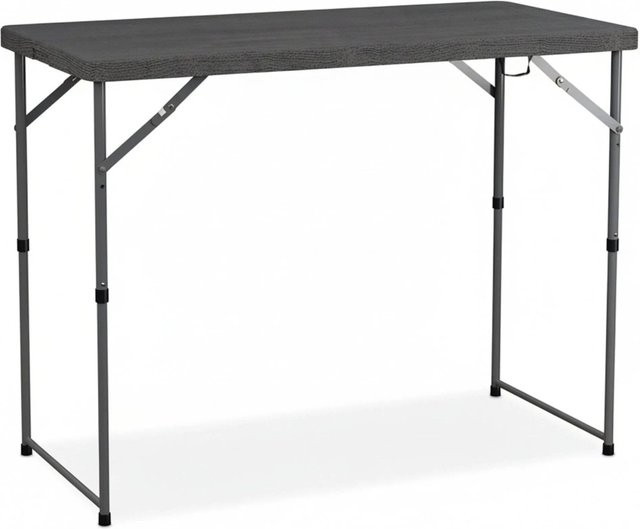 Relaxdays Gartentisch aus Kunststoff und Stahl in Grau, klappbar und höhenverstellbar, B/T/H: 120 x 60 x 76 cm - Bild 1