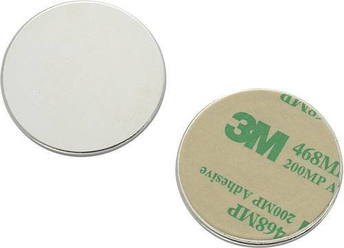 TRU Components Magnet-Pad N35-3502 Silber Durchmesser: 35 mm - Bild 1