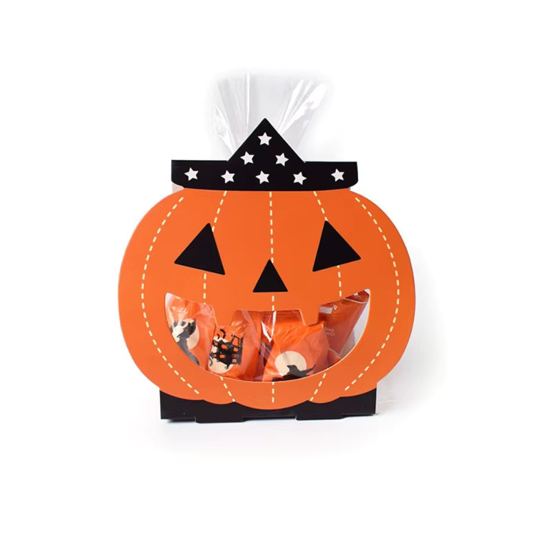Halloween Geschenkboxen aus Papier mit Kürbis und Geist Motiv in Orange für Party Dekoration und Süßigkeiten Verpackung - Bild 3