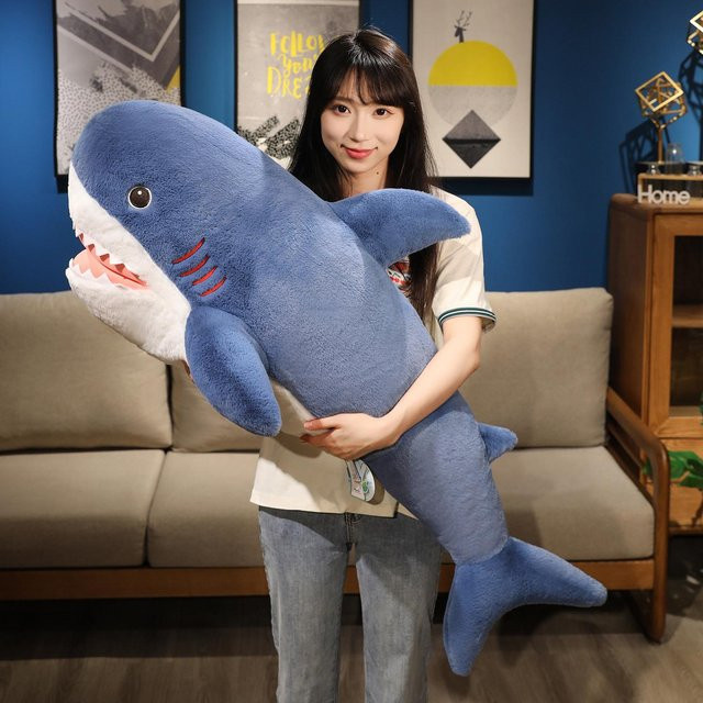Yiran toy Haifisch-Stofftier-Kissen, Blau, Plüschtier, ab 14 Jahren - Bild 1