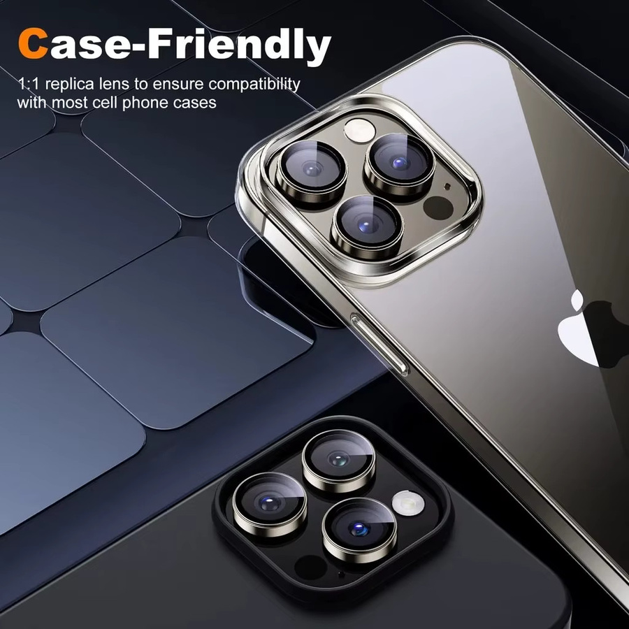 3er-Set Metall Kameraobjektivschutz aus 9H gehärtetem Glas für iPhone 15 Pro Max und iPhone 15 Pro in Blau - Bild 5