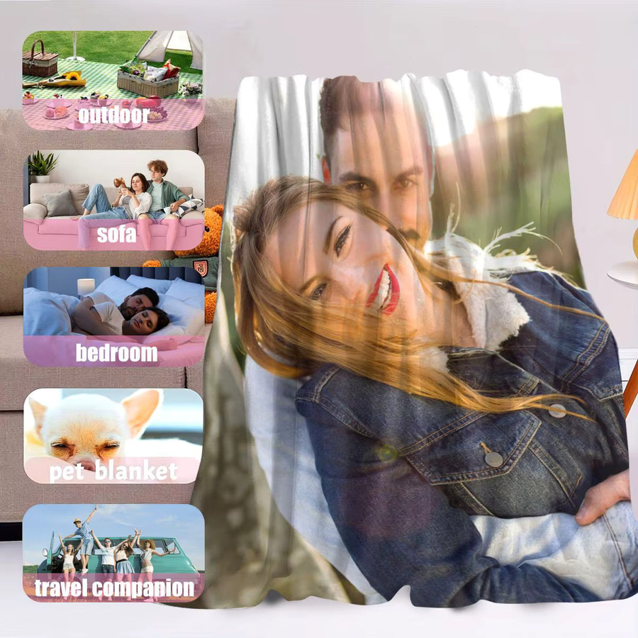 Personalisierte Halloween Flanell-Fotodecke mit eigenem Foto, multicolor, weich und warm für Sofa, Bett oder Outdoor-Reisen - Bild 4