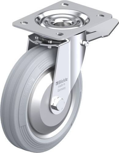 Blickle Lenkrolle LE-VE 180R-ST-SG-FA mit Feststeller in Grau und Stahl, Rad-Durchmesser: 180 mm, Tragfähigkeit: 170 kg - Bild 1