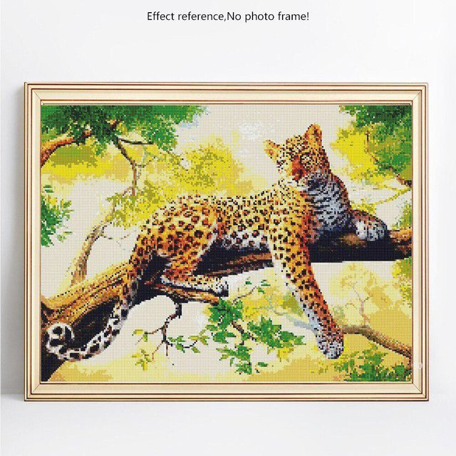 FIYO Diamant-Stickerei Tiere mit Kreuzstich-Motiv in Gelb und Multicolour, B x H: 20 x 30 cm - Bild 1
