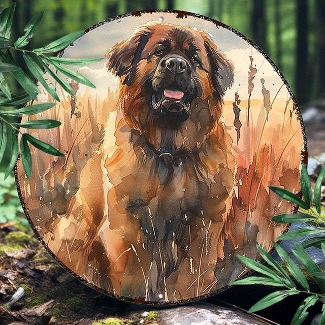 Potdemiel Rundes Aluminiumschild Leonberger Humor, Farbe Mehrfarbig, Durchmesser: 20,3 cm - Bild 1