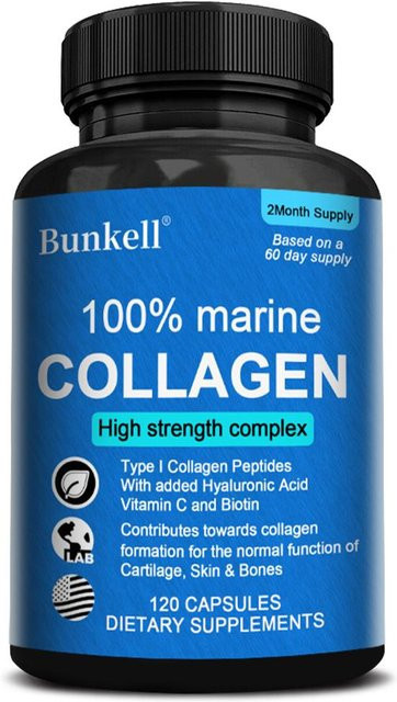 Bunkell Marines Kollagen Typ I Peptide Komplex, 120 Kapseln, Unisex - Bild 1