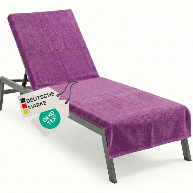 NYVI Frottee Schonbezug für Gartenliege in Lila, B/B: 75 x 200 cm - Bild 1
