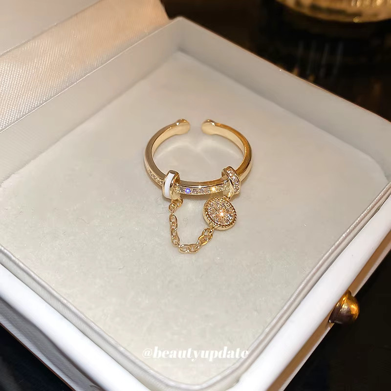 UOSU Ring, Zirkonia, Gold, Diamant-Öltropfen-Design - Bild 3