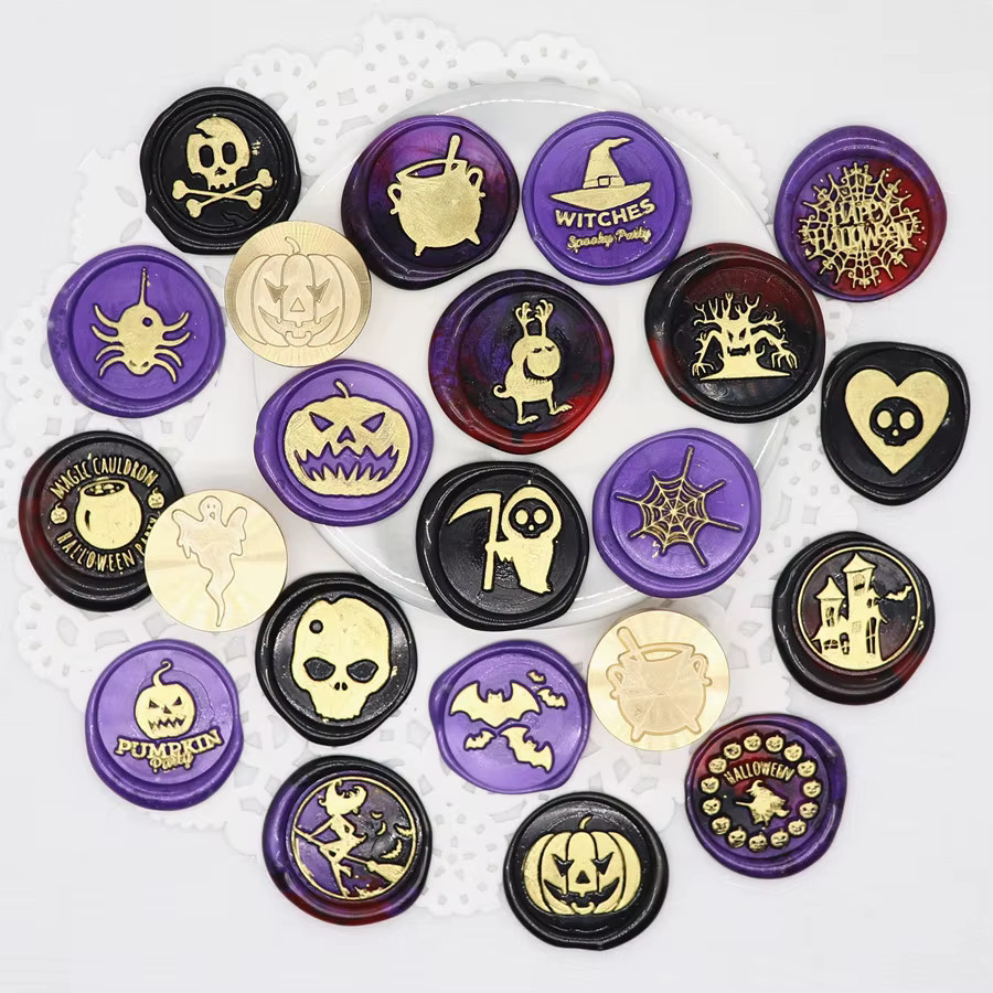 EASTSHANER Halloween Wachssiegelstempel Kopf Retro Vintage Siegelstempel 25 mm Multicolor - Bild 4