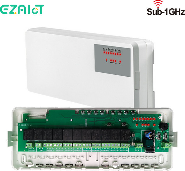 EZAIOT 8-Unterkammer-Zentralheizung mit Nabenregler, Bodenwasserheizsystem für Gaskessel inklusive Pumpe, Ventilantrieb und intelligentem WIFI-Thermostat - Bild 1