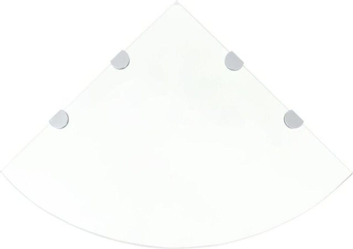 vidaXL Eckregal Set aus Glas in Transparent mit verchromten Halterungen zur Wandmontage - Bild 1