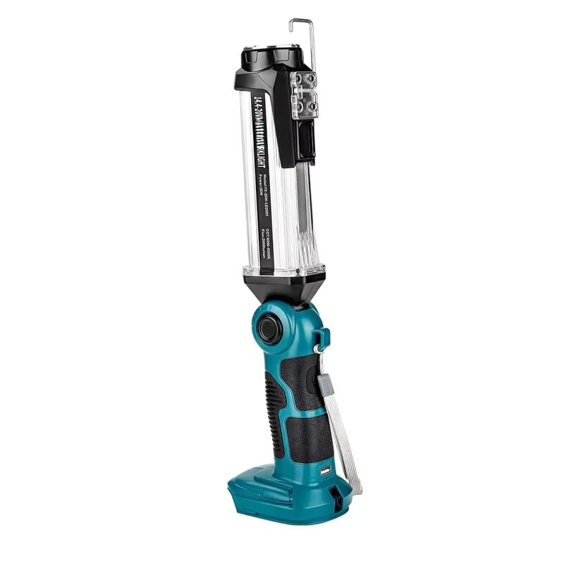 ZWINCKY LED-Arbeitsleuchte für Makita 18 V Li-Ionen-Akku, tragbare Camping-Laterne mit Haken in Schwarz für Outdoor, Autoreparatur und Notfall - Bild 7