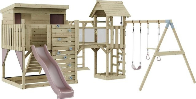 OutdoorToys Spielturm Johanna mit Trapezschaukel in Altrosa - Bild 1