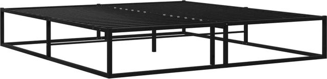 vidaXL Bettgestell aus Metall in Schwarz mit festem Lattenrost, B/T: 200 x 200 cm - Bild 1
