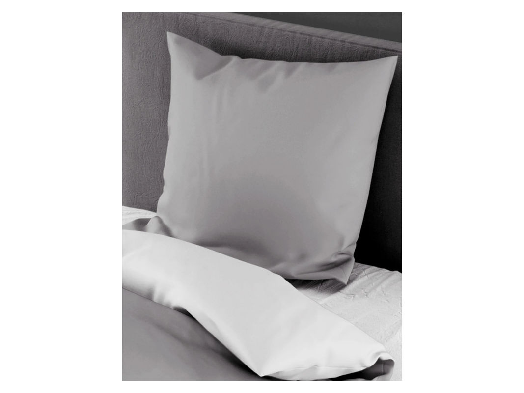 BIERBAUM Renforcé Uni Bettwäsche aus Baumwolle in Stein, Set bestehend aus 1x Bettbezug und 1x Kissenbezug, B/T/H: 135 x 200 cm und 80 x 80 cm - Bild 3