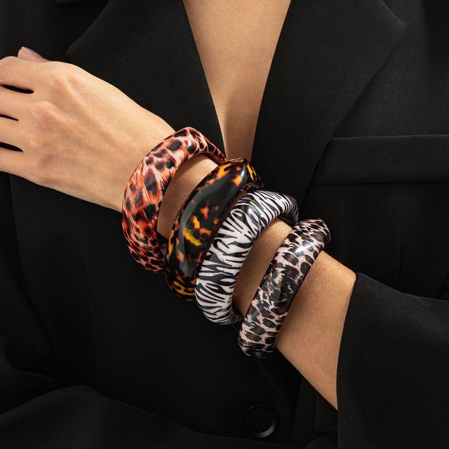 Salircon Armbänder, Leopard, Harz, Acryl, Damen - Bild 1