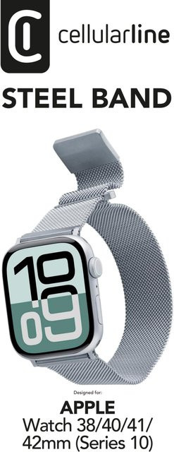 CellularLine Uhrenarmband Milanaise, Edelstahl, Silber, Unisex - Bild 1