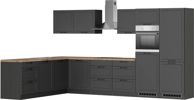 Held Winkelküche Kempten in Landhaus Optik, Grau/Graphit, Breite: 360 cm - Bild 1