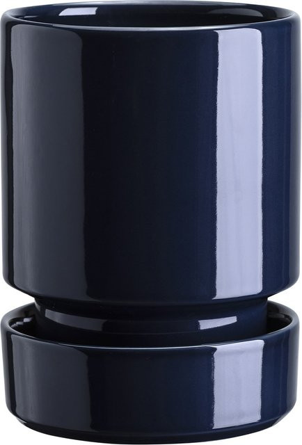 Bergs Potter Blumentopf The Hoff Glazed Pot mit Untersetzer, Farbe: Sapphire Blue, Durchmesser: 16 cm - Bild 1