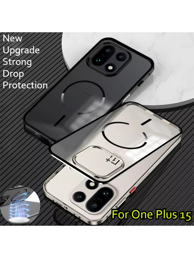 Magnetische MagSafe Schutzhülle für OnePlus 15 Ace und OnePlus 6 5 Pro aus Aluminiumlegierung und Acryl, Transparent/Titan - Bild 7