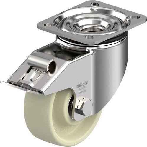 Blickle Hitzebeständige Edelstahl-Lenkrolle in Silber mit 100 mm Rad-Durchmesser und 300 kg Tragfähigkeit - Bild 1