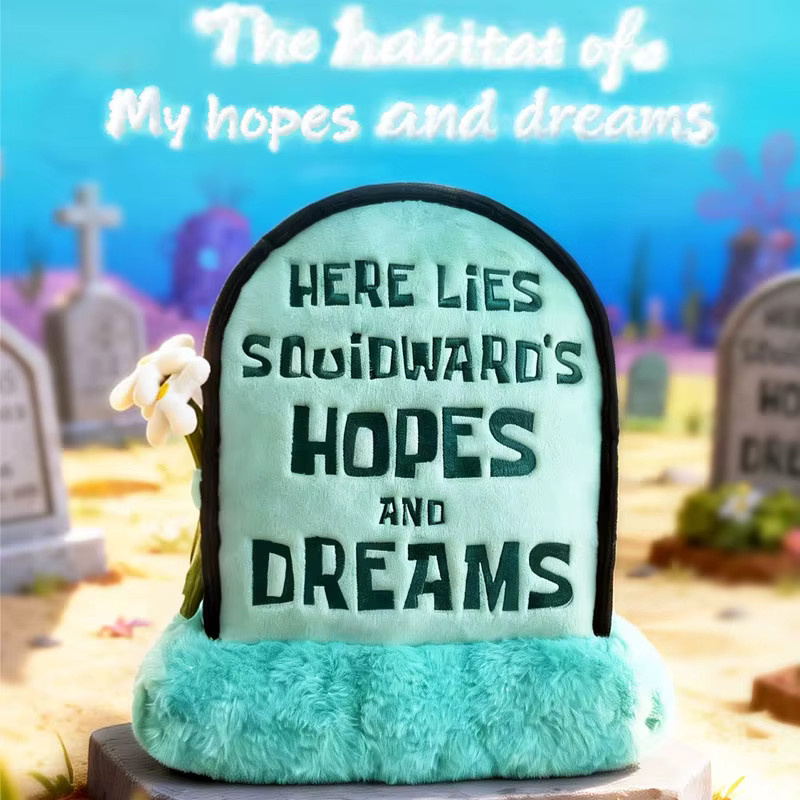 Bandai SpongeBob Squidward Tombstone Plüschtier Kissen - Bild 2
