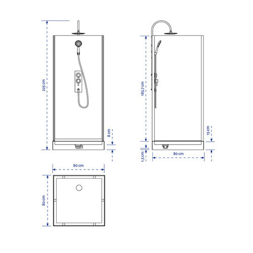 Marwell Komplettdusche Metro in Weiss, H x B x T: 230 x 80 x 80 cm - Bild 4