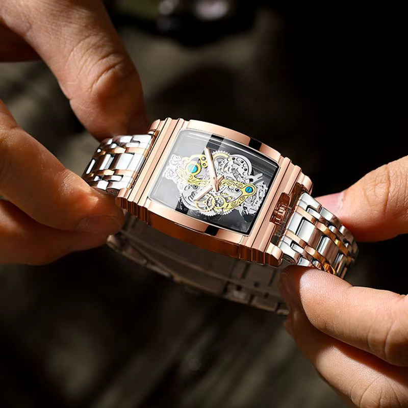 BINBOND Armbanduhr Quarz, Edelstahl, Leder, Silber, Herren - Bild 5