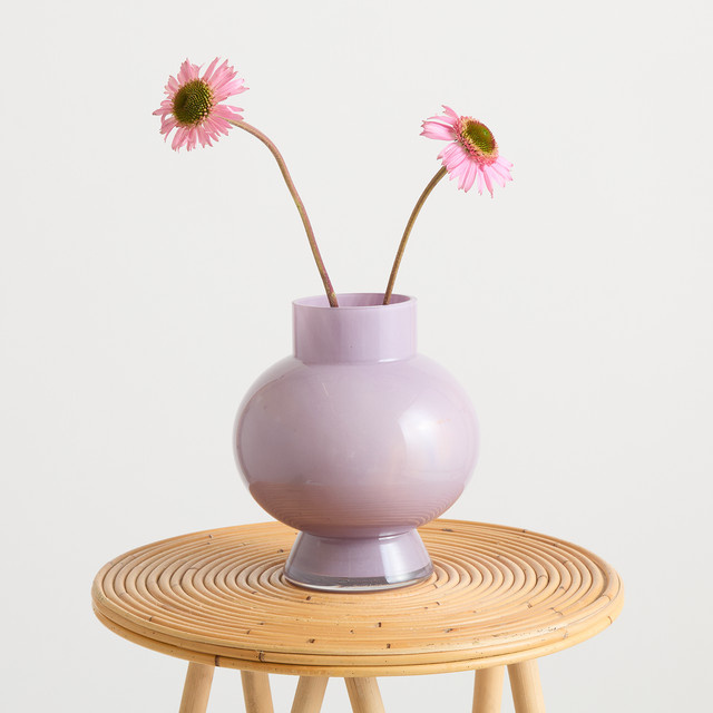 Runde Glasvase von BLUME2000 in Flieder, Höhe: 20,5 cm, Durchmesser: 18 cm - Bild 1