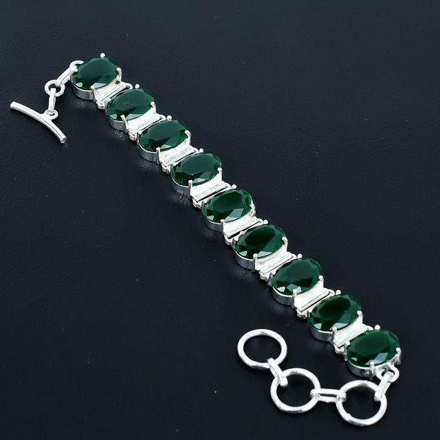 JewelryMart Armband, 925 Silber, Smaragd, Unisex - Bild 1