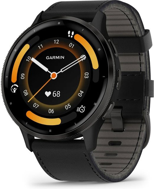 Garmin Smartwatch, Venu 3, Schwarz, Silikon, 45 mm, Unisex - Bild 1