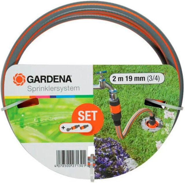 Gardena Profi-System Anschlussgarnitur Komplettset mit 2 m Classic-Schlauch G 3/4 bunt - Bild 1