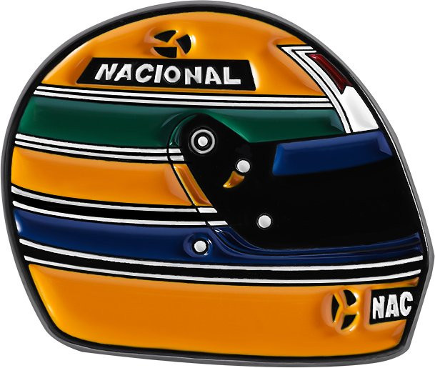 XioMara Brosche Aryton Senna Helm, Emaille, Bunt - Bild 1