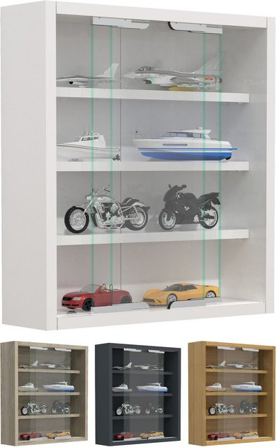 VCM Hängevitrine aus Glas mit ESG-Sicherheitsglas und Schiebetüren, transparent, H x B x T: 40 x 37 x 10 cm - Bild 1